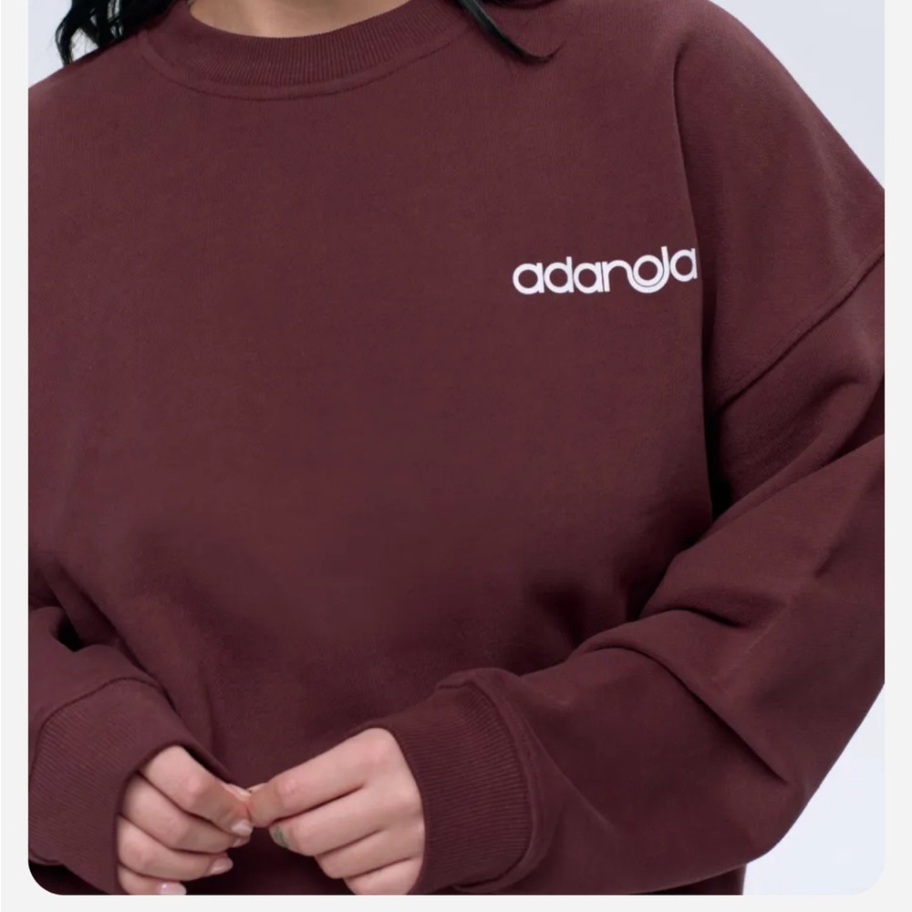 Adanola x Kendall Jenner Motion Oversized Sweatshirt - Burgundy/White